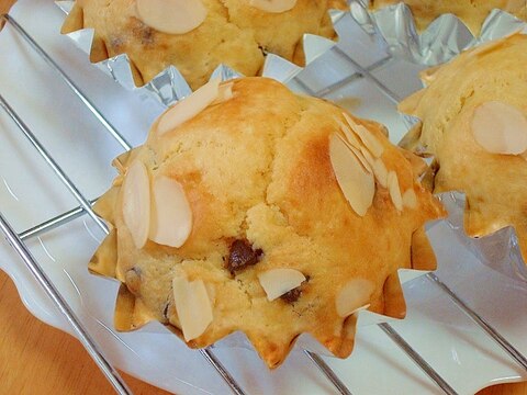 お豆腐でチョコチップ入りカップケーキ